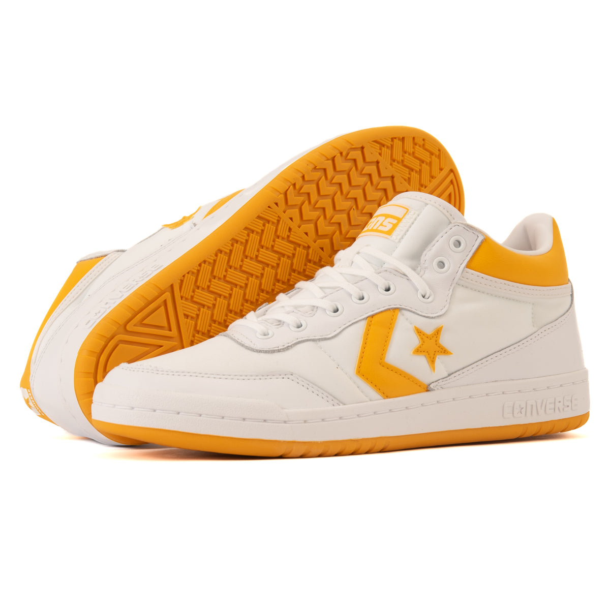 Cons Fastbreak Pro Mid White Light Yellow White 303boards