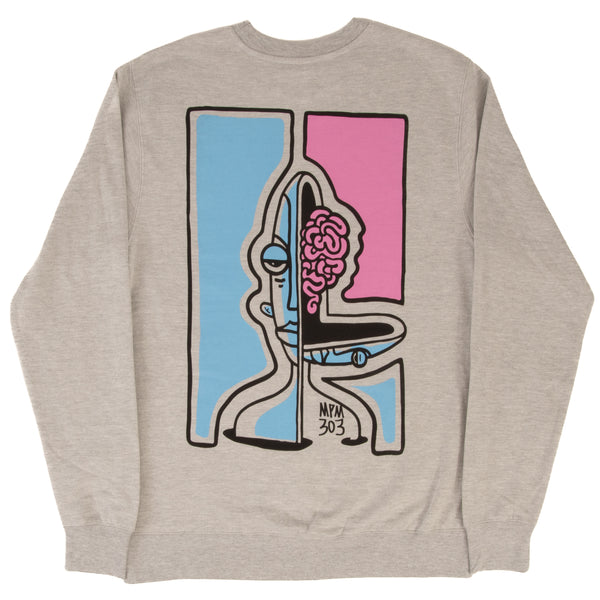 303 Boards - 303 Boards x Alex Gould My Pointless Mind Crewneck (Heather Grey)