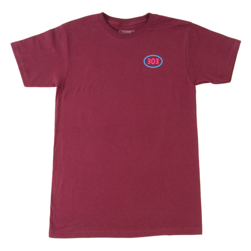 303 Boards - 303 Oval Birdcap Tee (Maroon)