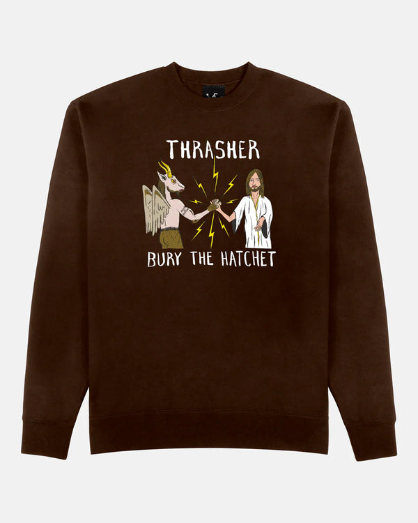 Thrasher - Thrasher x Toy Machine B.T.H. Crewneck (Dark Chocolate)