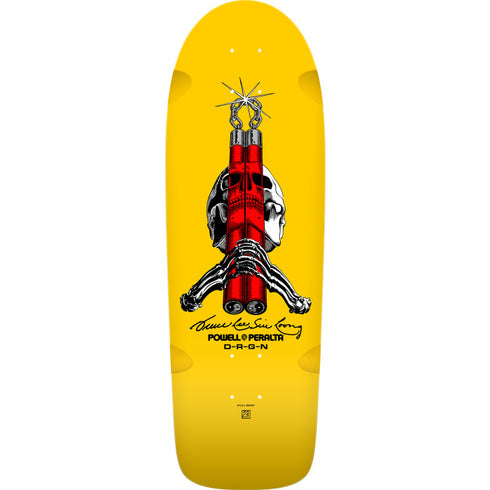 Powell - Powell Peralta Skull & Nunchucks Bruce Lee Colab Yellow Deck (10")