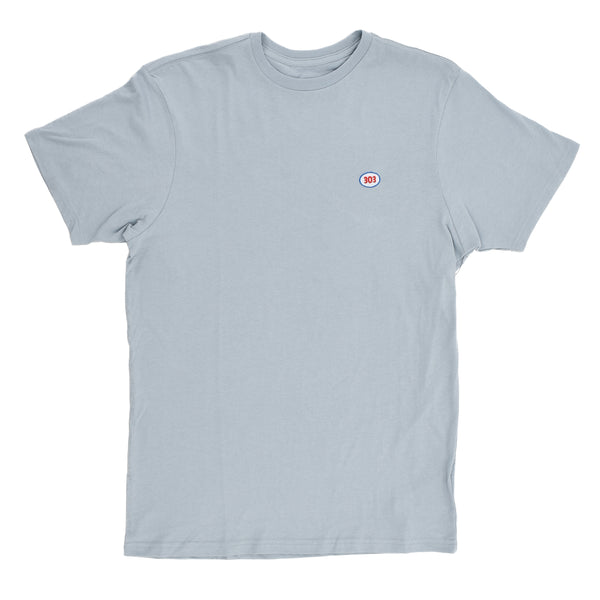 303 Boards - 303 X Brixton 303 Oval Embroidered Tee (Dusty Blue)