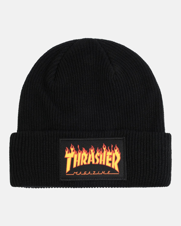 Thrasher - Flame Patch Beanie (Black) *SALE