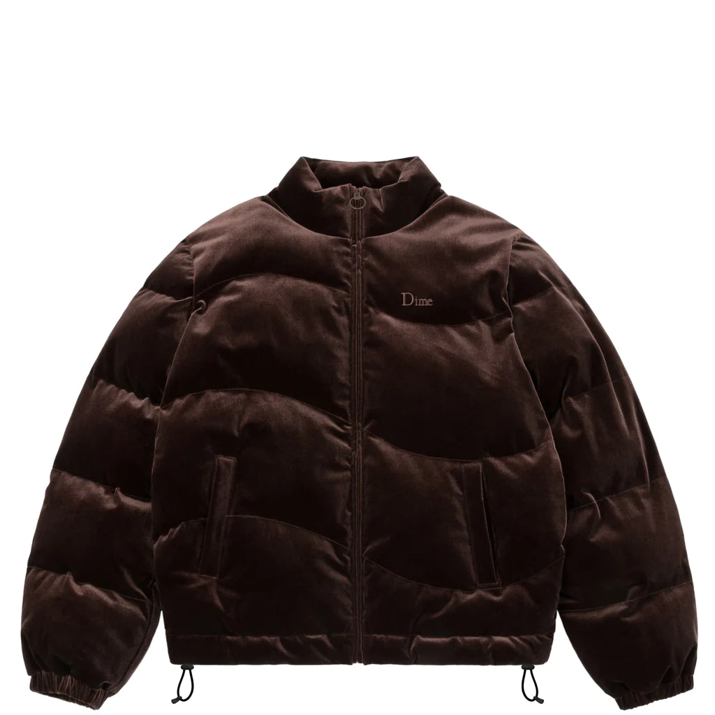 着画は中にスウェット着てましたDIME VELVET QUILTED PUFFER ブラウン