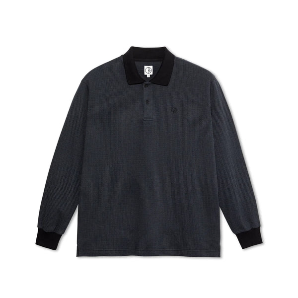 Polar - Polo Long Sleeve Houndstooth Shirt (Black/Grey) *SALE