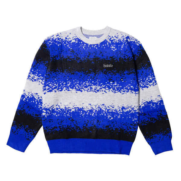 Hoddle - Spray Distorted Knit Sweater (Blue/Grey/black) *SALE