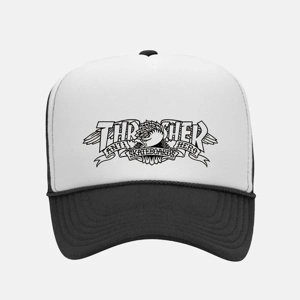 Thrasher - Anti Hero x Thrasher Mag Banner Trucker Hat (Black/White)