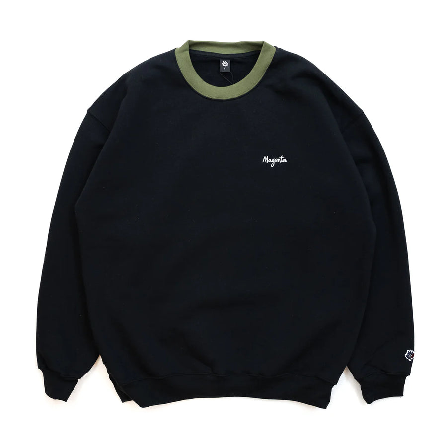 Mangenta - Script Collar Crewneck (Black)