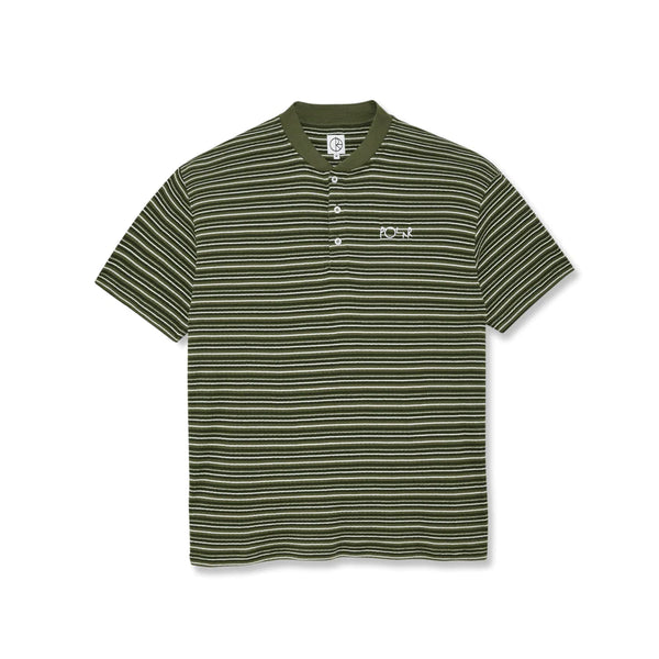 Polar - Stripe Rib Henley Tee (Unifom Green) *SALE